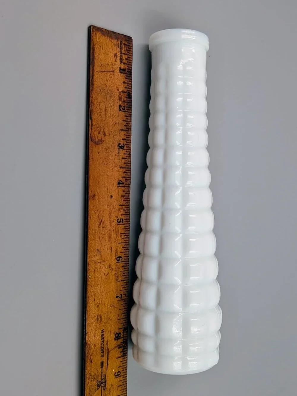 Midcentury Vintage E.O. Brody M-147 Milk Glass Bubble Vase